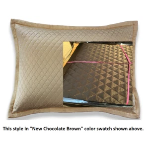 $275! NWT Ann Gish 100% Silk Charmeuse Quilted King Pillow Sham - New Chocolate - Picture 1 of 1
