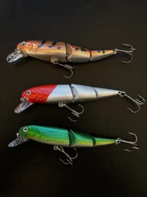 3 señuelos de agua dulce de doble articulación Plugbaits lucio lucioperca 12,5 cm 16 g 16-7539 Foto 1 de 3