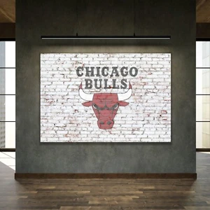 PÓSTER GRANDE Chicago Bulls NBA Baloncesto Decoración del Hogar Arte de Pared Impresión 36"x24" - Imagen 1 de 4
