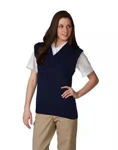 MED A+ CAREER APPAREL UNISEX V-AUSSCHNITT PULLOVER JERSEY STRICK SWEATER WESTE 6600 NAVY - Bild 1 von 4