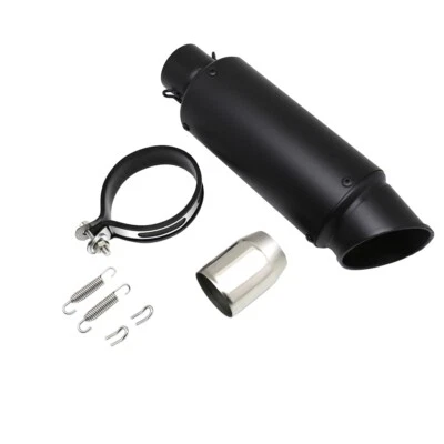 GP Racing Universal Motorcycles 38-51mm Slip On Exhaust Muffler Tail Pipe Black  - Image 1 of 4