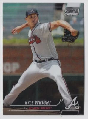 2022 Topps Stadium Club Chrome REFRACTOR Kyle Wright Atlanta Braves #386 - Image 1 of 2