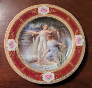 Neoklassizistischer schöner Frauen Kontinental Porzellan Teller Antik Wien Stil - Bild 1 von 15