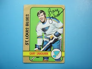 1972/73 O-PEE-CHEE NHL HOCKEY CARD #91 GARY SABOURIN GD AUTO AUTOGRAPH 72/73 OPC - Picture 1 of 3