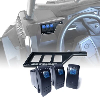 Painel Left Dash 3 Switch Placa Polaris RZR XP1000 S 900 1000 Turbo Stealth Preto - Imagem 1 de 4