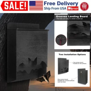 Large Handcrafted Wooden Bat House Double Chamber Bat House Box Bat Shelter - Picture 1 of 11