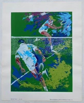 Serigrafía moderna vintage TED TENABE "Set Point". Tenis 1975 Foto 1 de 4