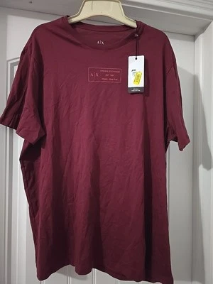 Men's Armani Exchange Sustainability Project Short-Sleeve Shirt Burgundy XXL NWT - Image 1 of 4