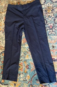 Pantaloni uomo taglia 36 x 28 Hart Schaffner Marx blu scuro 88% lana 2% spandex - Foto 1 di 3