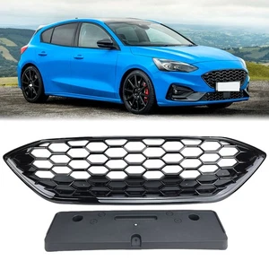 Front Bumper Centre Grille For Ford Focus ST-Line MK4 2018 2019 2020 2021 Black - Picture 1 of 12