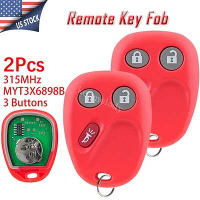 for Buick Rainier Chevy Trailblazer GMC Envoy 3B Remote Key Fob Red Replacement - Image 1 of 4