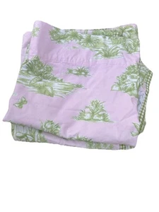 Pottery Barn Kids Woodland Pink/Lime Green Drapery Panels 44x18 in Set Of 4 READ - Picture 1 of 8
