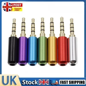 3.5mm Stereo Headphone Audio Jack TRRS 4 Pole Male Plug Solder Connector Black - Picture 1 of 5