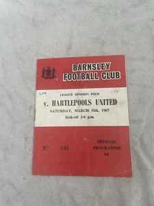 Barnsley Vs Hartlepool United Saturday 11th March 1967 Programme - Picture 1 of 2