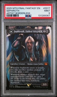 MTG Final Fantasy Sephiroth Fabled Soldier #0317 Borderless Non-Foil PSA 9 - Image 1 of 2