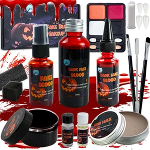 Kunstblut Halloween 16 Set,Halloween Schminke Kunstblut Erwachsene Kinder-60Ml+3 - Bild 1 von 12