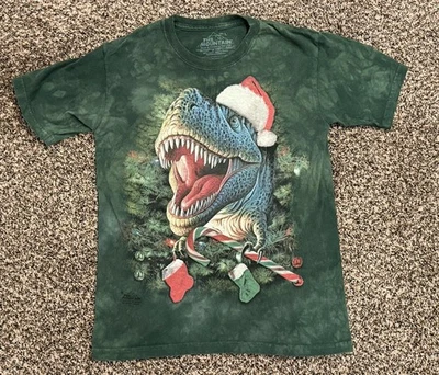 Camisa The Mountain Niños Grande Verde Tie Dye Dinosaurio Juventud Navidad T Rex Foto 1 de 4