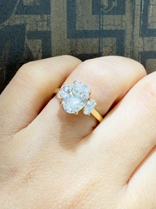 2.30ct Oval LabGrown Diamond Engagement Ring, D/VVS2, 18K Yellow Gold - Picture 1 of 6