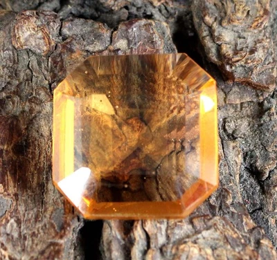 Piedra preciosa suelta naranja amarillento citrino 30,05 quilates corte octágono certificado T15906 Foto 1 de 4