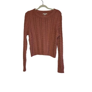 American Eagle peach colored cropped sweater size large  - Picture 1 of 5