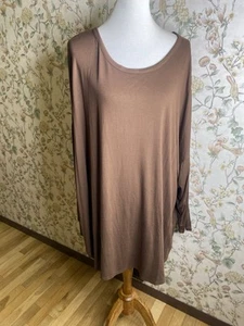 Old Navy Luxe Tunic Top Size 4X Brown Long Sleeve NWT - Picture 1 of 7