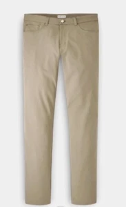 New Peter Millar Pants Men 40x32 Khaki Tan EB66 Performance 5 Pocket Chino - Picture 1 of 4