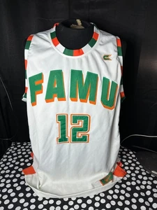 Colosseum FAMU Rattlers White Green Orange #12 Basketball Sewn Jersey - Sz. 2XL - Picture 1 of 4