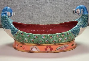 Tracy Porter Artesian Road Collection Peacock Center Piece Display/Bowl NWT - Picture 1 of 1