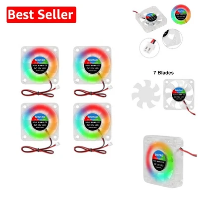 4PCS 5010 Cooling Fan 12V RGB 50X50X10Mm DC 12V 50Mm Brushless - Image 1 of 4