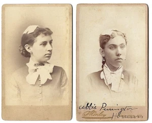 Religious Sect (2) CDVs - Cora Bean (Kansas) & Abbie Purington (Maine) - Picture 1 of 2