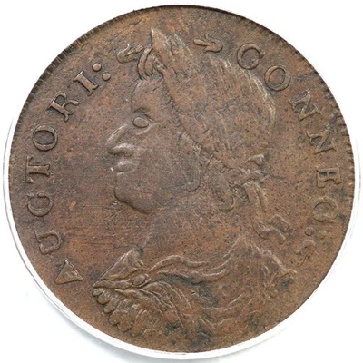 1787 M 34-ff.1 R-5 PCGS XF 45 ETLIR Connecticut Colonial Copper Coin - Image 1 of 3