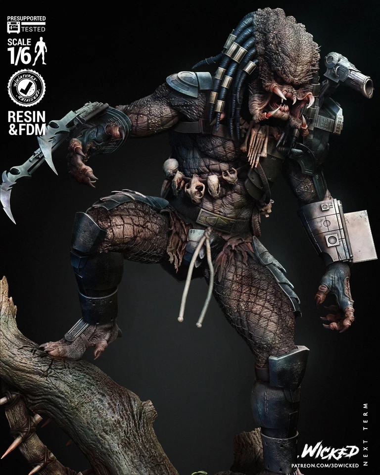 Predator vs Dutch V.1, Diorama, 1/4-1/24, Sculpture, Figur, Unbemalt, 3D-Druck - Bild 1 von 4
