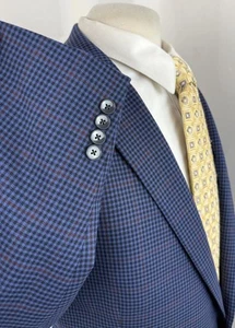 Shaquille O’Neal XLG Herren Blau Gingham Kariert Sport Mantel Blazer Jacke Gr. 52 R - Bild 1 von 11