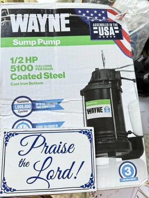 Bomba de sumidero WAYNE 1/2 HP 5100 galones por hora acero recubierto CDU800 Foto 1 de 3