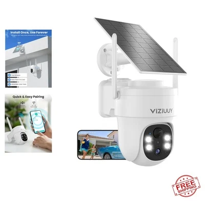 AI-Powered 360° WiFi Security Camera - Solar & Battery Operated Outdoor Safety - Image 1 of 4