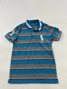 Polo Ralph Lauren Shirt Youth Boys 7 Striped Short Sleeve Big Pony 3 - Picture 1 of 7
