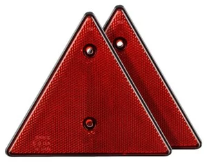 2x Dreieck Reflektor mit E-Zeichen Dreieckrückstrahler Anschrauben Anhänger - Picture 1 of 1