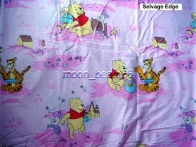 Winnie The Pooh Cotton fabric - Tigger Piglet 94" wide PINK BTY - Image 1 of 4