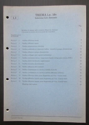 Lancia Thema i.e.16v schede diagnosi iniezione Bosch L3.1 Jetronic analyzer PR01 - Immagine 1 di 3