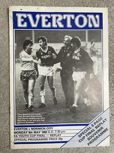 EVERTON v NORWICH CITY FA YOUTH CUP FINAL PROGRAMME 1982-83 - Picture 1 of 1