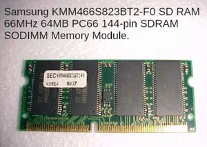 memoire sodimm pc66 64mo imac g3 233/266 + PBOOK G3 wallstreet - Photo 1/1