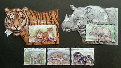 *БЕСПЛАТНАЯ ДОСТАВКА Малайзия охрана дикой природы 2019 Tiger (марка ms MNH *нечетная *необычная - Изображение 1 из 4