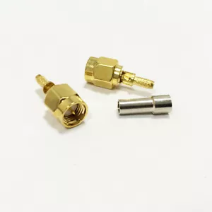 10 piezas SMA macho enchufe RF conector coaxial para RG316 RG174 cable chapado en oro NUEVO - Imagen 1 de 2