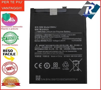 BATTERIA BM4J XIAOMI REDMI NOTE 8 PRO M1906G7G 4500 mAh Sostituisce Originale