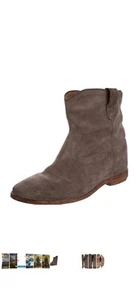 Isabel Marant Etoile Grey Suede Moto Boot 37 - Picture 1 of 6