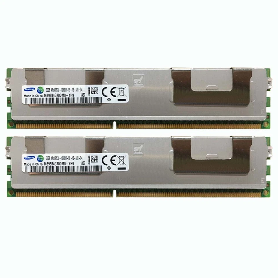 2x 32GB Samsung 4Rx4 PC3L-10600R DDR3L 1333Mhz DIMM ECC SERVIDOR Memoria RAM Foto 1 de 3