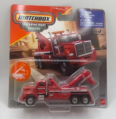 2025 Matchbox Working Rigs 12/16 WESTERN STAR 6900XD Red Heavy Tow Truck - Image 1 of 3