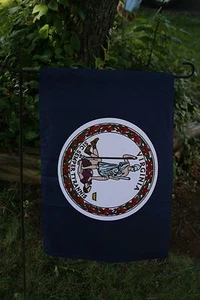 VIRGINIA STATE FLAG 12"X18" GARDEN FLAG SIC SEMPER TYRANNIS - Picture 1 of 8