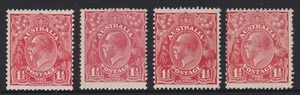 KGV Australia 4 x 1 1/2d Red Mint - Picture 1 of 2