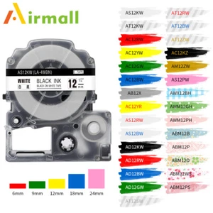 Compatible For Epson labelworks LW400 LW300 label Tape SS12KW 6/9/12/18/24mm* 8m - Picture 1 of 43